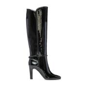 Saint Laurent Knee Boots Black, Dam