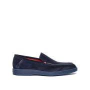 Santoni Klassiska Läderloafers Blue, Herr