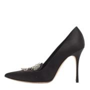 Manolo Blahnik Pre-owned Pre-owned Satin klackskor Black, Dam