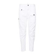 Dsquared2 Cargo Byxor i Bomull Elastan Blandning White, Herr