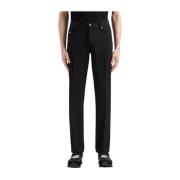 Emporio Armani Slim Fit Five-Pocket Canneté Byxor Black, Herr