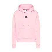 Tommy Hilfiger Casual Hoodie med Dragsko Huva Pink, Dam