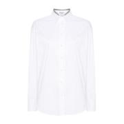 Brunello Cucinelli Dubbel Krage Poplin Skjorta Monille White, Dam