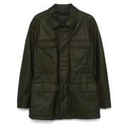 Brioni Texturerad olivgrön safarijacka Green, Herr