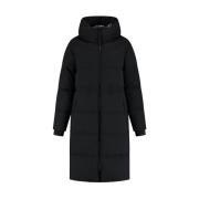 Woolrich Lång Svart Puffer Parka Black, Dam