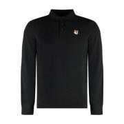 Maison Kitsuné Klassisk Polotröja i Olika Färger Black, Herr