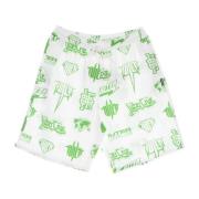 Iuter Horns Allover Boardshort White Badbyxor White, Herr