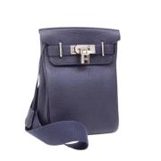 Hermès Vintage Pre-owned Laeder crossbodyvskor Blue, Herr