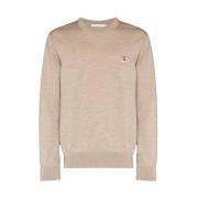 Maison Kitsuné Stilren Stickad Tröja Beige, Herr