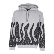 Octopus Stämpel Hoodie Ljusgrå Gray, Herr