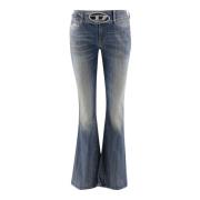 Diesel Bootcut denim jeans med logodetalj Blue, Dam