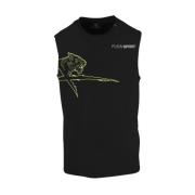 Plein Sport Svart/Gul Fluo Tank Top Black, Herr