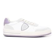 Philippe Model Perforerade kalvskinnssneakers Vit Lila White, Dam