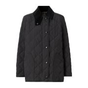 Burberry Svart Corduroy Lada Jacka Black, Dam