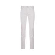 Kiton Vit Slim-Fit Denim Jeans White, Herr