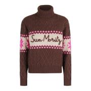 MC2 Saint Barth Stilren Half Neck Sweater Brown, Dam