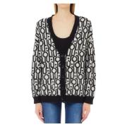 Liu Jo Svart Logo Cardigan Tröja Black, Dam