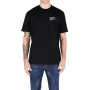 Dsquared2 Svart bomull T-shirt med vitt tryck Black, Herr