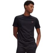 Fred Perry Svart T-shirt med liten logotyp Black, Herr