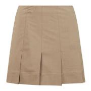 Ganni Melange Mini Kjol Beige, Dam