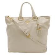 Prada Vintage Pre-owned Laeder totevskor Beige, Dam