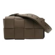 Bottega Veneta Vintage Pre-owned Laeder crossbodyvskor Beige, Dam