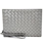 Bottega Veneta Vintage Pre-owned Laeder kuvertvskor Gray, Dam