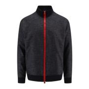 Kiton Lyxig Ullblandning Dragkedja Sweatshirt Gray, Herr