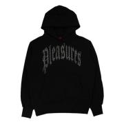 Pleasures Studded Svart Hoodie Twitch P24F043 Black, Herr