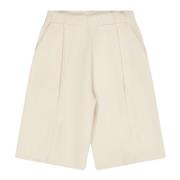 Laneus Merino Cashmere Bermuda Shorts Beige, Dam