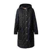 Burberry Svart Diamond-Quiltad Halvlång Jacka Black, Dam