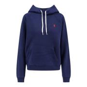 Polo Ralph Lauren Broderad Logotyp Bomullssweatshirt Hoodie Blue, Dam