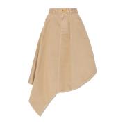 Balmain Asymmetrisk Kjol Beige, Dam