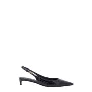 Dolce & Gabbana Krokoprint Läder Slingback Skor Black, Dam