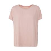 Majestic Filatures Marshmallow Rund Hals T-shirt Pink, Dam