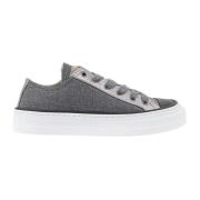 Brunello Cucinelli Canvas Jewell Sneakers Gray, Dam