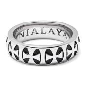 Nialaya Mens Silver Iron Cross Ring Gray, Herr