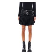 Junya Watanabe Svart Bältesveckad Minikjol Black, Dam