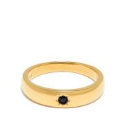 Nialaya Black CZ Band Ring Yellow, Dam