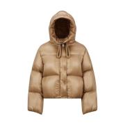 Moncler Kort Beige Borey Dunjacka Beige, Dam