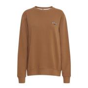 Ball Karamell Sweatshirt med Broderad Detalj Brown, Dam