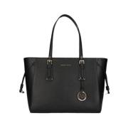 Michael Kors Voyager Medium Crossgrain Tote Bag Black, Dam