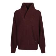 Victoria Beckham Mysig Shawl Neck Sweater Red, Dam