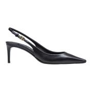 Dolce & Gabbana Svarta läder slingback pumps Black, Dam