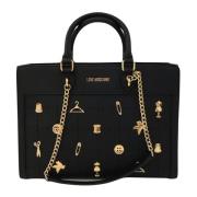 Love Moschino Svart Kedjehandtag Shoppingväska Black, Dam