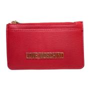 Love Moschino Röd Syntetläder Plånbok med Dragkedja Red, Dam