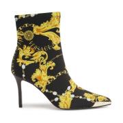 Versace Jeans Couture Svarta ankelboots för kvinnor Multicolor, Dam