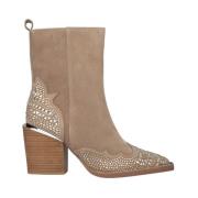 Alma EN Pena Ankelboots med strass Beige, Dam