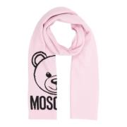 Moschino Teddybjörn Ullhalsduk - Enfärgat Mönster Pink, Dam