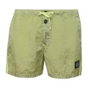 Stone Island Gröna Bermuda Shorts med Ikonisk Patch Green, Herr